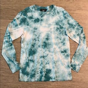 Pacsun Long sleeve teal tie dye shirt